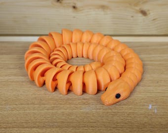 Articulated Ball Python - Flexible Fidget Snake Toy, Multiple Sizes