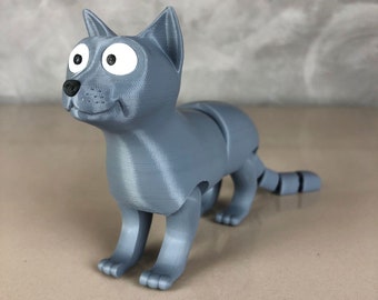 Flexi Cat Fidget - Articulated Cat Toy for Stress Relief and Gifts
