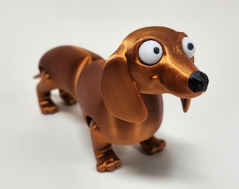 Flexi Dachshund Fidget - Articulated Sausage Dog Stress Relief Toy