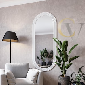 Oval wall mirror in an elegant frame - a decorative, custom accent mirror for the bedroom, bathroom and other rooms of your home!