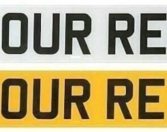 UK Road Legal Car Registration Reg Number Plates Plate 2d mot pass DVLA SELLER - front rear options - printed - show and name plate made
