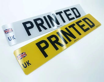 UK Flag Car Number Plates – Road Legal, Front & Rear Pair