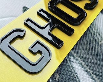 UK Road Legal 4D GHOST Car Registration Number Plates mot DVLA Registered Seller Front Rear or Pair glossy