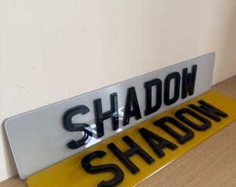 4D Shadow Car Number Plates, UK Road Legal, MOT Compliant