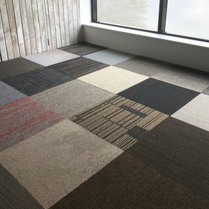 20 x MIXED COLORS Carpet Tiles 5m2 Heavy Duty Commercial Premium Flooring RANDOM colours red blue black grey green