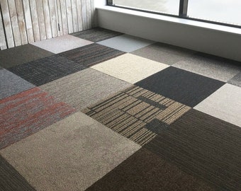 20 x MIXED COLORS Carpet Tiles 5m2 Heavy Duty Commercial Premium Flooring RANDOM colours red blue black grey green