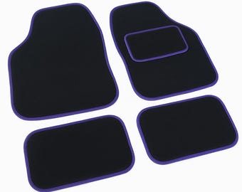 Purple Trim Universal Fit Car Floor Mats, 4-Piece Set