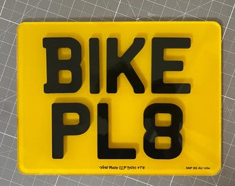 4D Gloss Motorcycle Number Plate – UK Road Legal, 9x7 Rear Plate