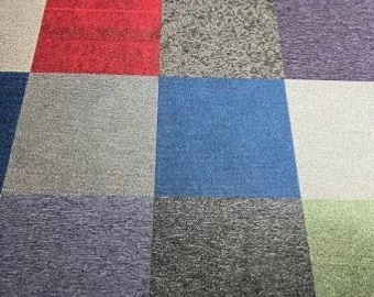 20 x mixed CARPET tiles Floor Tiles 5m2 Box Heavy DUTY Retail Office Flooring