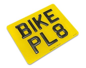 3D Gel Motorcycle Number Plate – 9x7, Road Legal