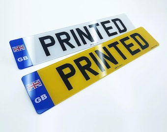 GB Flag Car Number Plates - Road Legal, Front and Rear Pair