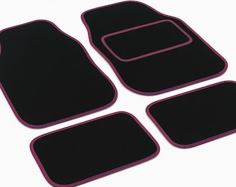 PINK TRIM Universal Car Van Floor Mats 4 Piece Set Non Slip Carpet