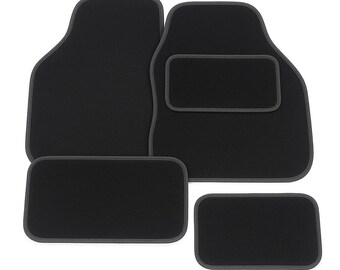 Grey Trim Carpet Car Floor Mats - Universal 4-Piece Set