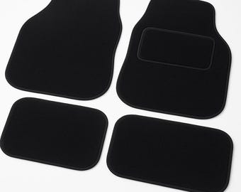 Black Trim Universal Car Floor Mats, 4-Piece Carpet Set