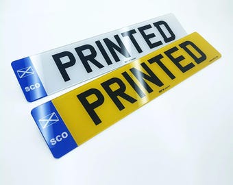 SCOTLAND Car Number Plates - Road Legal or Show Plates