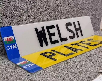 Welsh CYM Car Number Plates - Road Legal, Front & Rear Pair