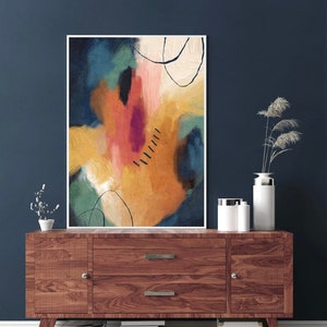 Colorful Abstract Wall Art Print Modern Art Earth Tone Neutral Art Giclee Fine Art Print Large Multi Color Art Painting Print