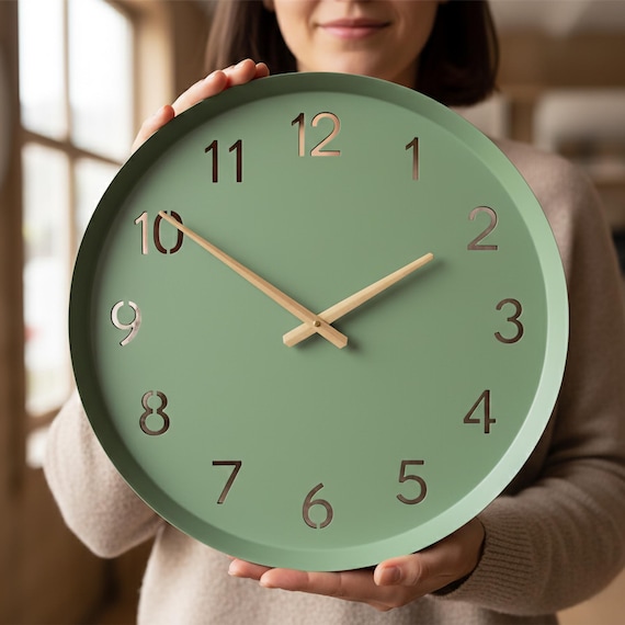 Modern Metal Wall Clock, Silent Wall Clock for Living Room, Kitchen Wall Decor, Decorative Wall Clock, Modern Home Decor, Bedroom Wall Decor