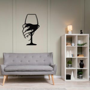 Wine Glass Metal Wall Decor, Wine Lover Gift,Bar Wall Decortation,Minimalist Metal Art, Metal Wina Glass For Wall,Metal Wall Art Best Seller