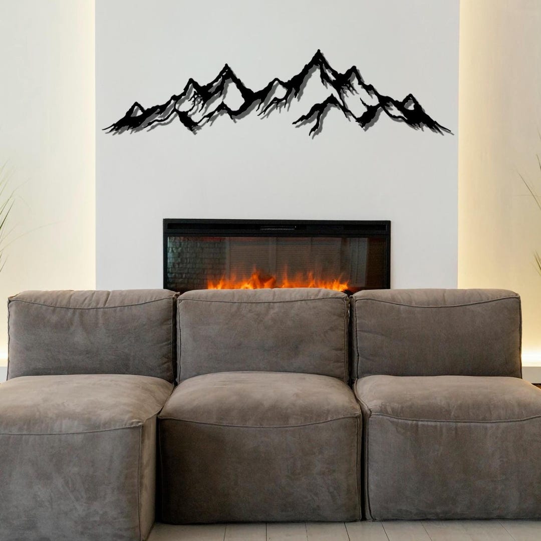 Mountain Metal Wall Art, Farmhouse Decor, Modern Minimalist Decor ...
