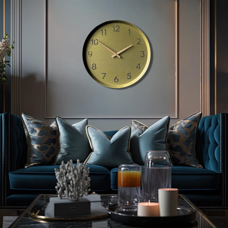 metal wall clock, modern wall clock, minimal wall clock, round wall clock, silent wall clock, kitchen wall clock, living room wall decor, office wall clock, housewarming gift, gift for her, modern home decor, sage green clock, unique wall clock, office decor, large wall clock, minimalist wall clock, modern home decor, bedroom wall clock, kitchen wall clock, gift for him, gift for her