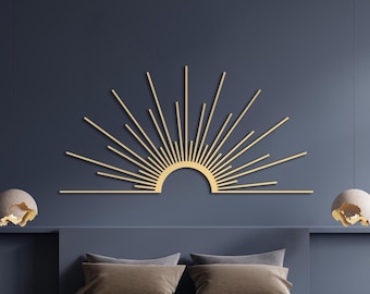 Sun Metal Wall Decor, Metal Sun Wall Art, Boho Living Room Decor, Aesthetic Wall Decor, Golden Sun Wall Art, Holiday Home Decor, Unique Gift