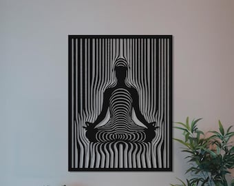 Yoga Metal Wall Art, Meditation Room Decor, Zen Home Gift, Metal Yoga Sign, Spiritual Wall Decor, Metal Wall Hanging, Yoga Studio Decor