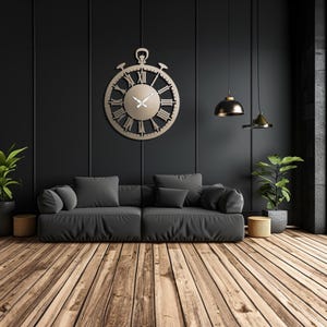 Unique Metal Wall Clock, Large Wall Clock, Antique Style Wall Clock, Roman Numeral Wall Clock, Vintage Industrial Home Decor,Oversized Clock