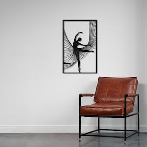 Ballerina Metal Wall Art, Dancer Silhouette Wall Decor, Minimalist Wall Decor for Home&Office, Gift For Ballerina, Ballet Wall Decor
