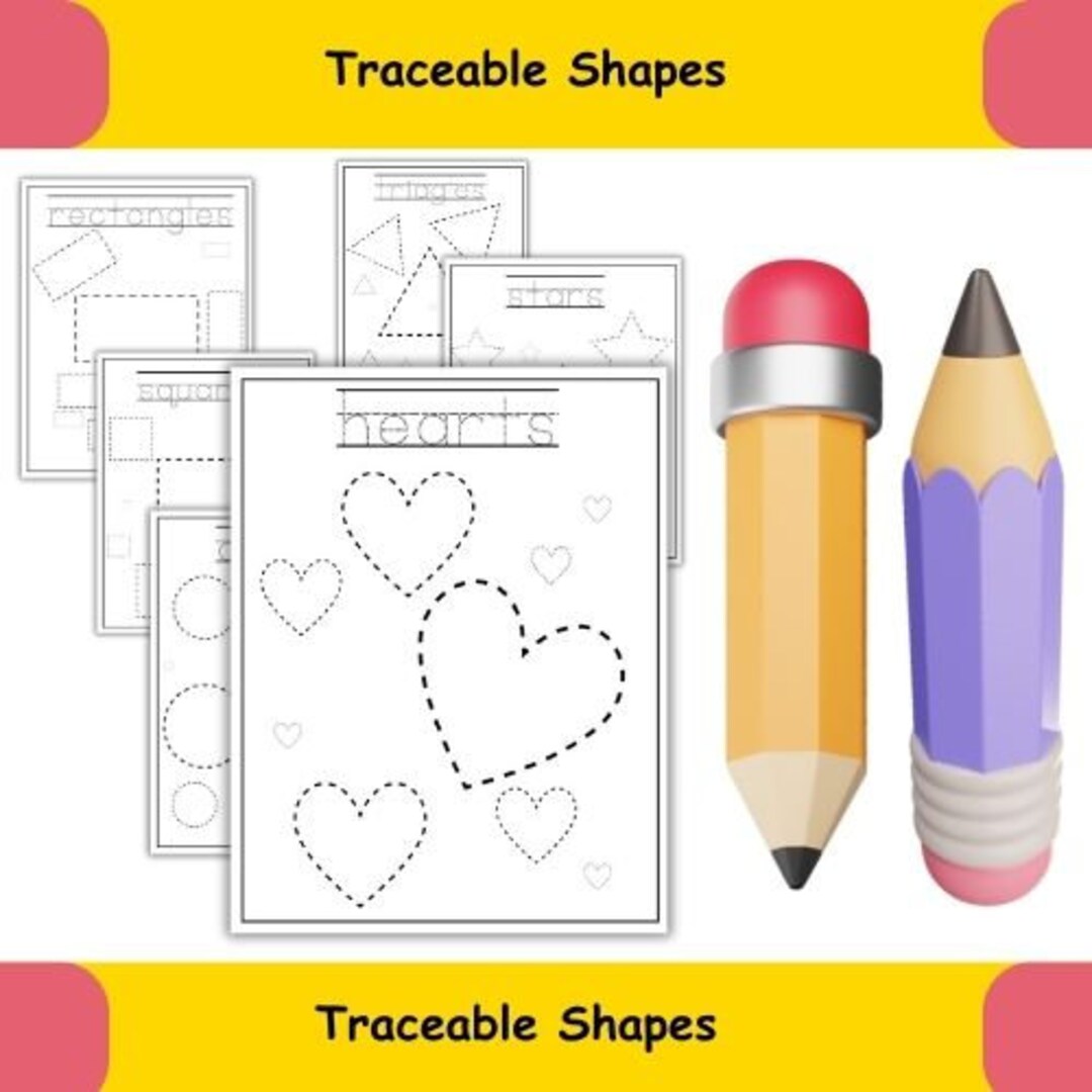 Traceable Shapes PDF, Multiple Sizes, Learn to Draw, Art Lesson