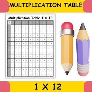 Multiplication Table | Multiplication Challenge | Multiplication Table Worksheet | Multiplication Table Printable | 1x12 |