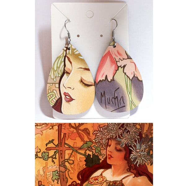 Earrings inspired Alfons Mucha - Autumn 1896