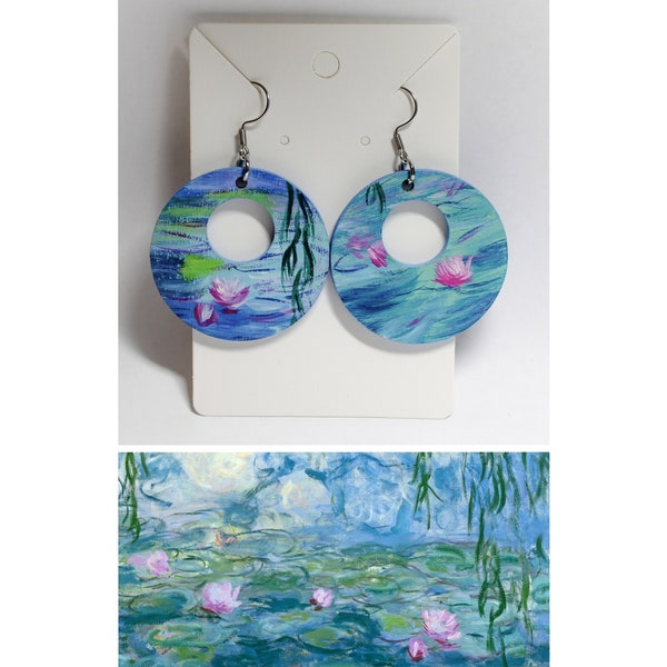 Claude Monet Water Lilies Earrings - Nymphéas Claude Monet Earrings