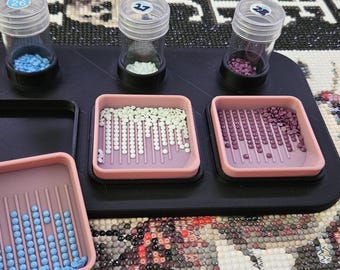 3D Printed Diamond Painting Confetti Tray Set: Art Dot Storage