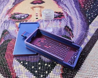 Long Lidded Washi Style Diamond Painting Tray, Deep Grooves, Stopper & Sliding Lid, 3D Printed Drill Organizer for Diamond Art