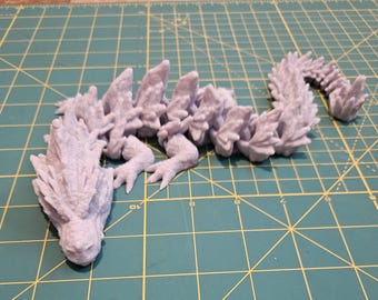 Articulated Rock Dragon Fidget Toy: 3D Printed Flexi Dragon (17")