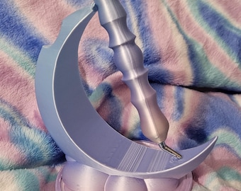 Moon Diamond Art Pen Holder: 3D Printed Craft Tool Stand