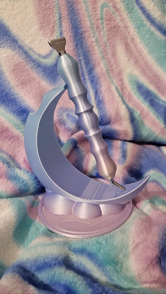 Moon Diamond Art Pen Holder: 3D Printed Craft Tool Stand