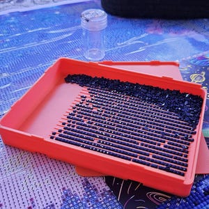 Large Stacking Diamond Painting Tray: 3D Printed Rhinestone Organizer with Lid