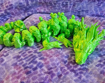 3D Printed Articulated Forest Dragon Fidget Toy