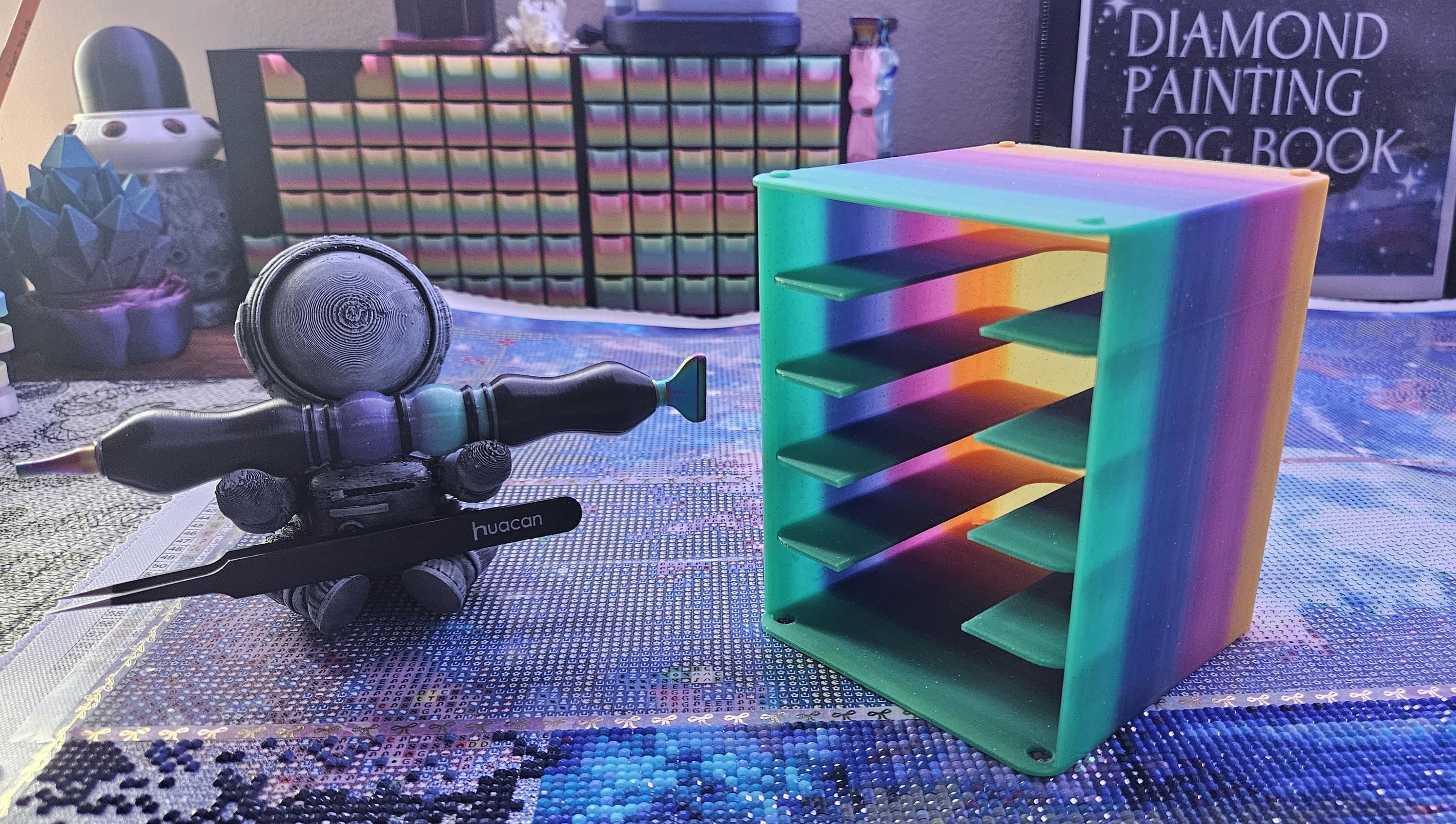 積み重ね可能なDACダイヤモンドアートトレイシェルフ：3Dプリント