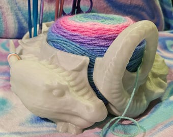3D Printed Dragon Yarn Bowl: Fantasy Crochet Knitting Holder