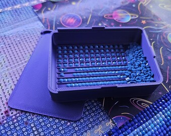 3D Printed Diamond Painting Tray: Small Combo Stacking Tray with Sliding Lid
