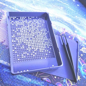 Large Diamond Painting Tray: 3D Printed Single Placer with Lid