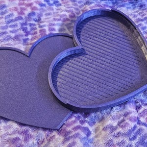 Heart Shaped Diamond Art Tray with Sliding Lid and Stopper, 3D Printed Diamond Painting Accessory, Diamond Dot Tool, Rhinestone Dot Tray