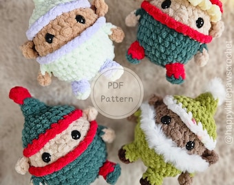 Chunky Christmas Elf PDF Crochet Pattern Chonky Easy Amigurumi Digital Instructions