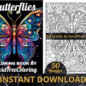 Livre de coloriage 50 papillons, Images de papillons pour adultes