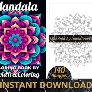 140 Mandala Coloring Book Mandala Images for Adult Coloring Pages Mandala printable coloring book Mandala gift for adult PDF Download PNG