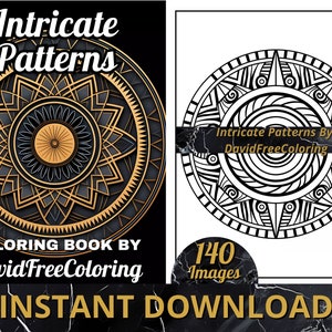 140 複雑なパターンの塗り絵のパターン画像 大人の塗り絵ページ パターンの印刷可能な塗り絵のギフト 大人向け PDF ダウンロード PNG