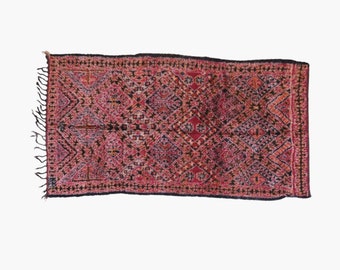 Boujaad Rug 374 x 194 cm | 12.27 x 6.36 ft Beni Ouarain Rug | Vintage Rugs | Area Rug | Berber Rugs | Moroccan Rugs | Berber Carpets